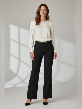 GAP Black Stretch Straight Fit Ankle Trousers Dress Pants Size 6 Excellent